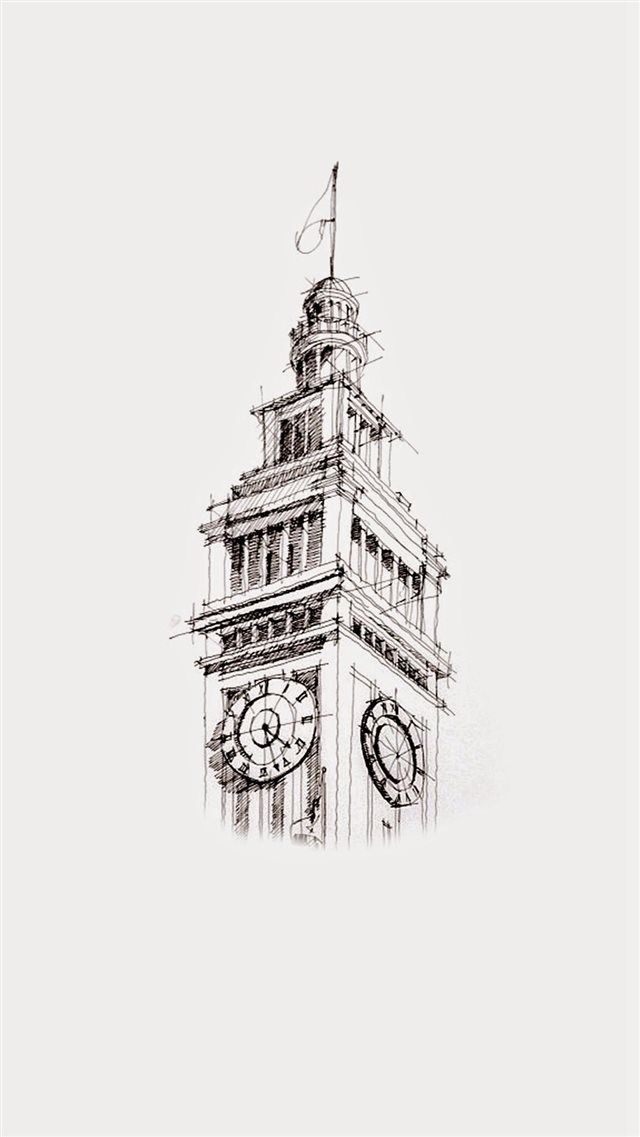 Big Ben Sketch Art Drawn iPhone 8 wallpaper 
