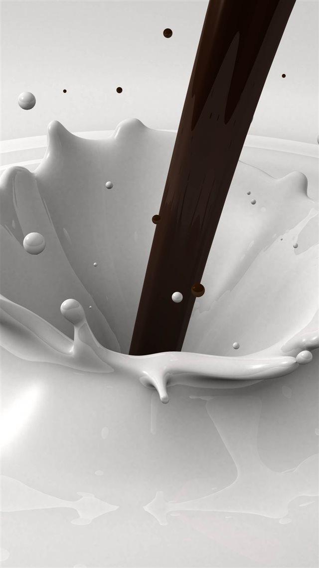 Chocolate Milk Splash 3D Art iPhone 8 wallpaper 