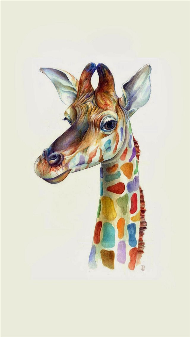 Friendly Giraffe Colorful  iPhone 8 wallpaper 