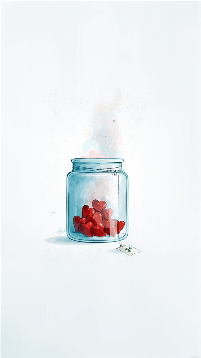 Hearts In Jar Love Minimal Art iPhone 8 wallpaper 
