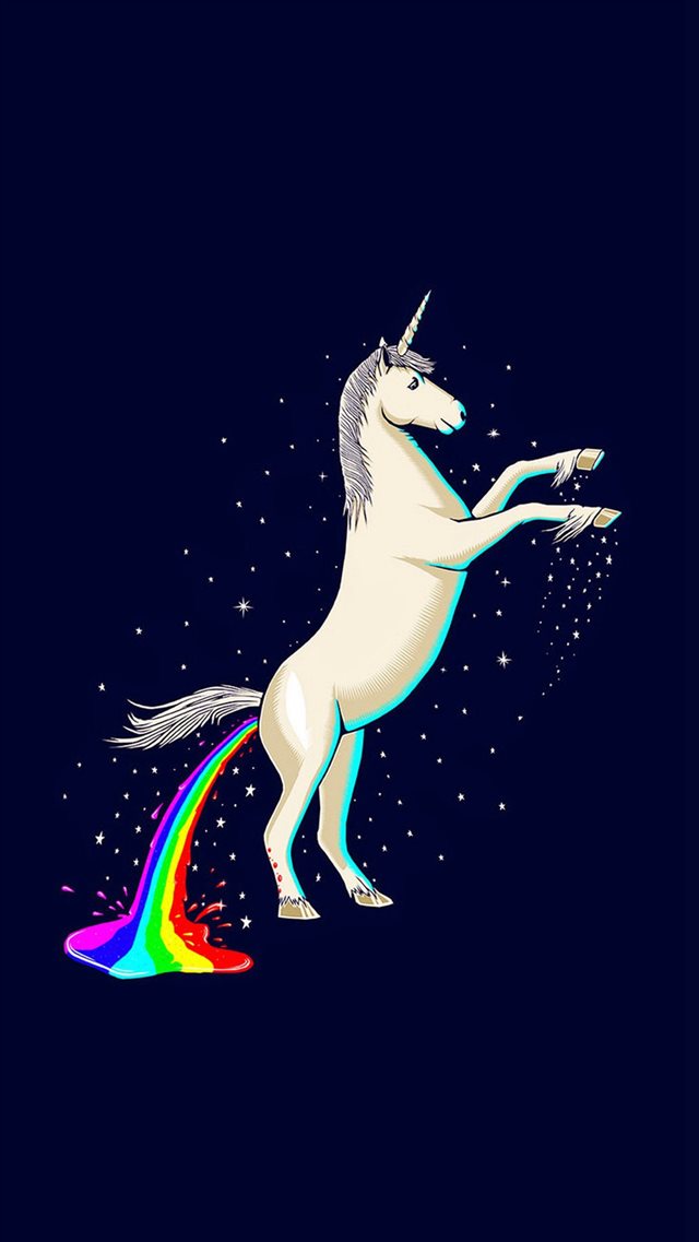 Unicorn Shitting Rainbows iPhone 8 wallpaper 