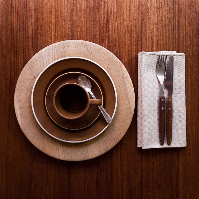 Wooden Dinner Tableware iPad wallpaper 