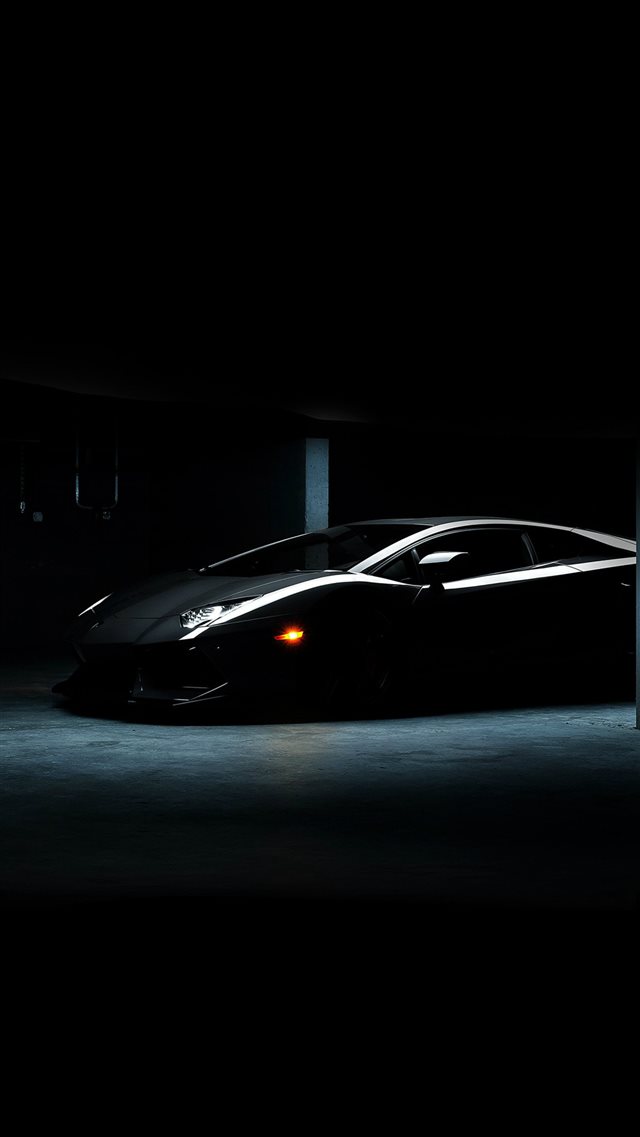 Lamborghini Car Dark Black Awesome iPhone 8 wallpaper 
