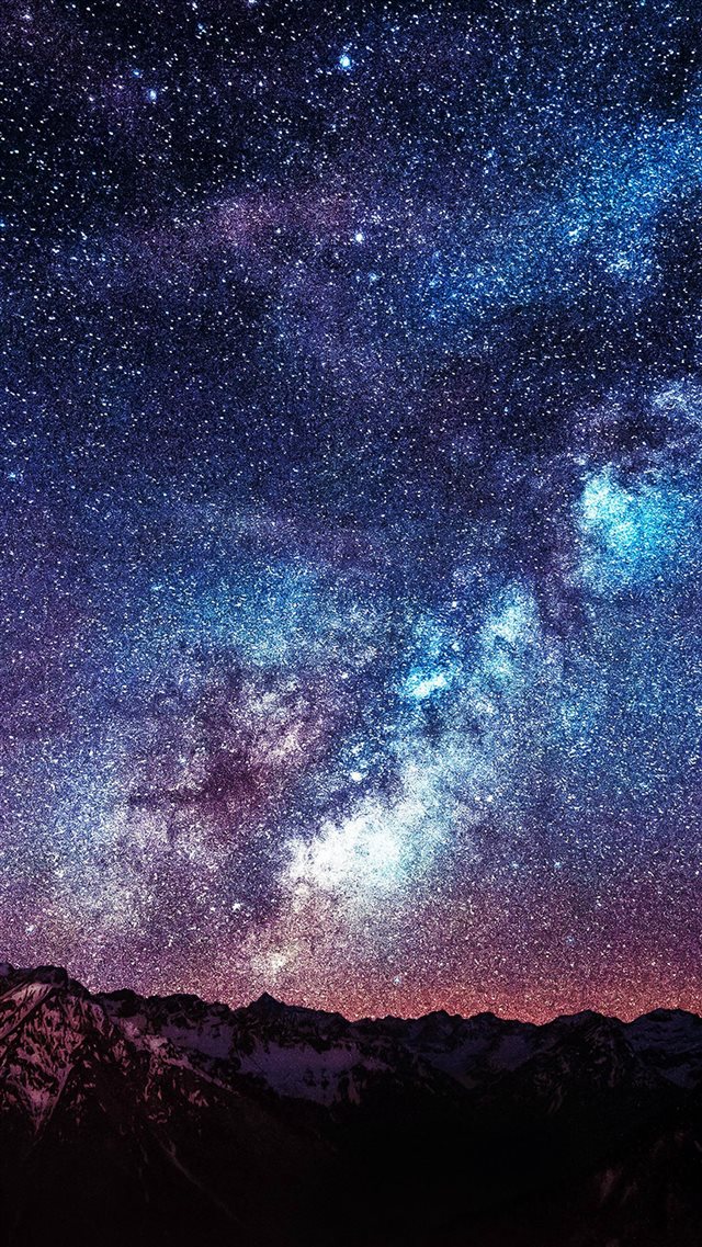 Amazing Milkyway Space Mountain Red iPhone 8 wallpaper 