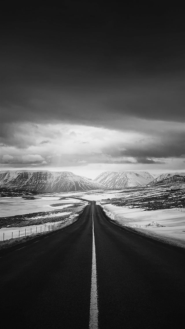Road To Heaven Snow Mountain Dark Nature Winter iPhone 8 wallpaper 