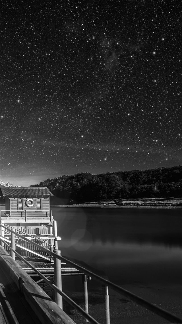 Star Shiny Lake Dark Sky Space Boat Flare iPhone 8 wallpaper 
