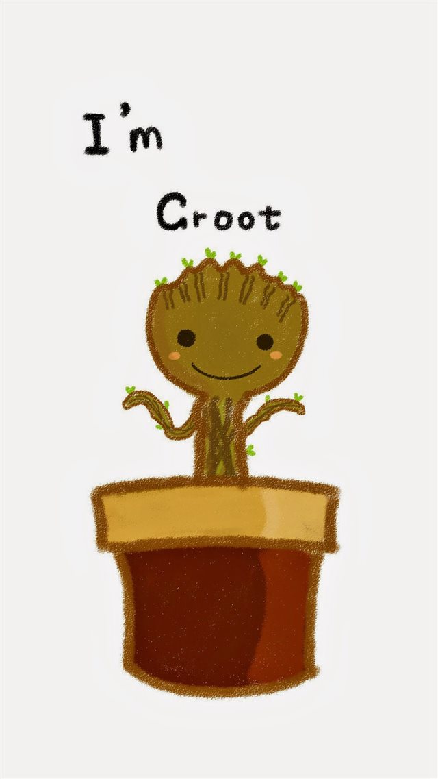 I Am Groot Baby Flower iPhone 8 wallpaper 