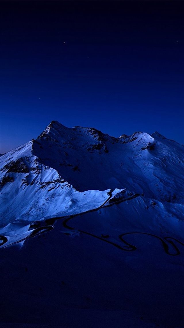 Night Sky Over Snow Mountain Peak iPhone 8 wallpaper 