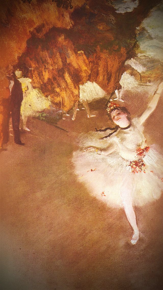 Edgar Degas Ballerina Classic Painting Art Illust iPhone 8 wallpaper 