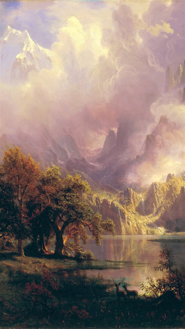Albert Bierstadt Classic Painting Art iPhone 8 wallpaper 