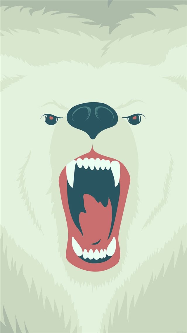 Fierce Polar Bear Winter Cartoon Illust iPhone 8 wallpaper 
