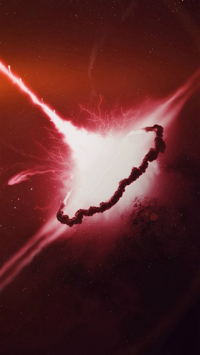 Big Bang Space Red Explsion Art Illust iPhone 8 wallpaper 