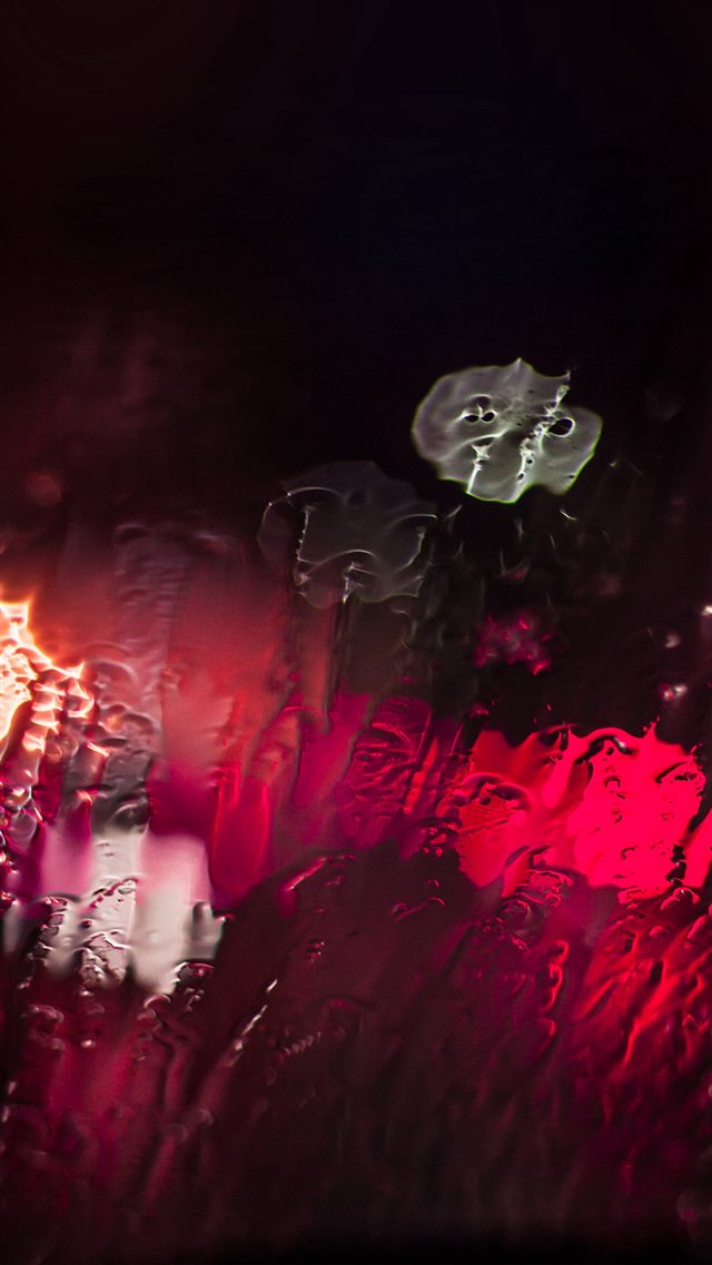 Raining Window Bokeh Red Light iPhone 8 wallpaper 