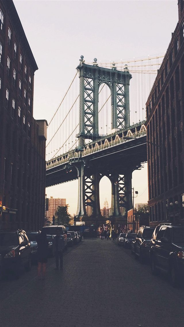 New York Bridge City Building Architecture Street iPhone 8 wallpaper 