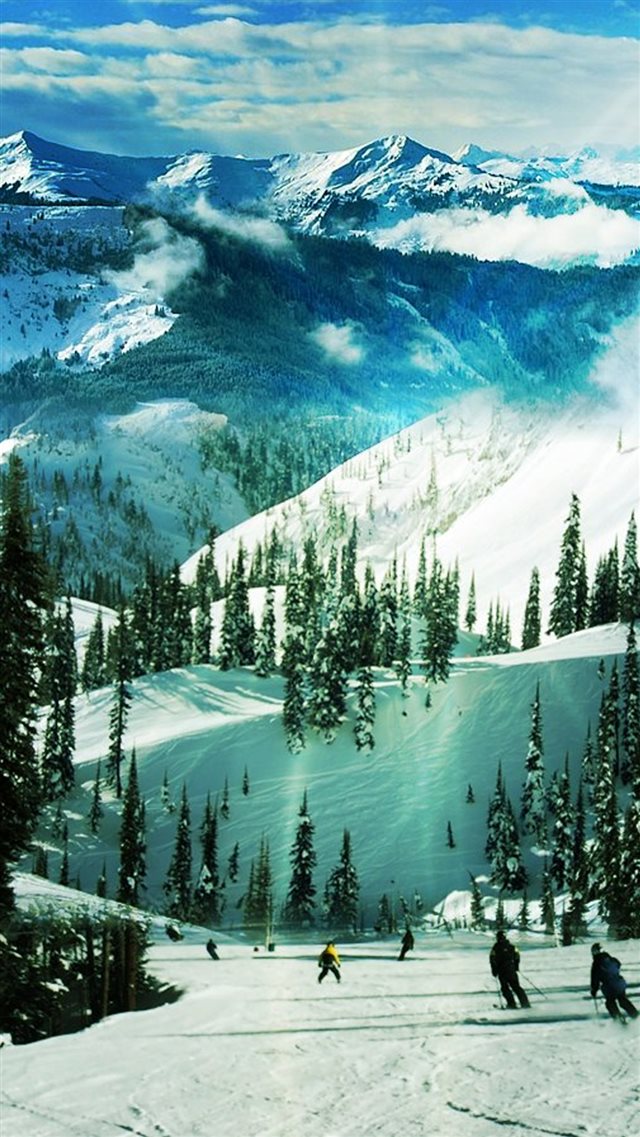 Ski Slope Paradise Winter Landscape  iPhone 8 wallpaper 