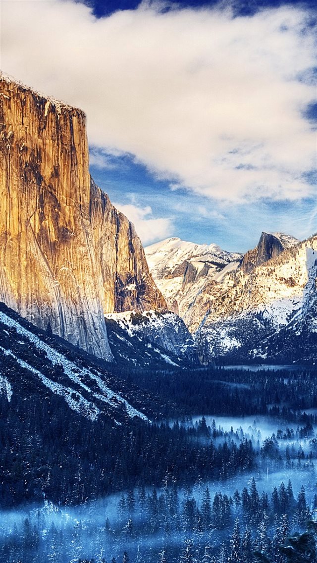 Yosemite National Park Winter Landscape iPhone 8 wallpaper 