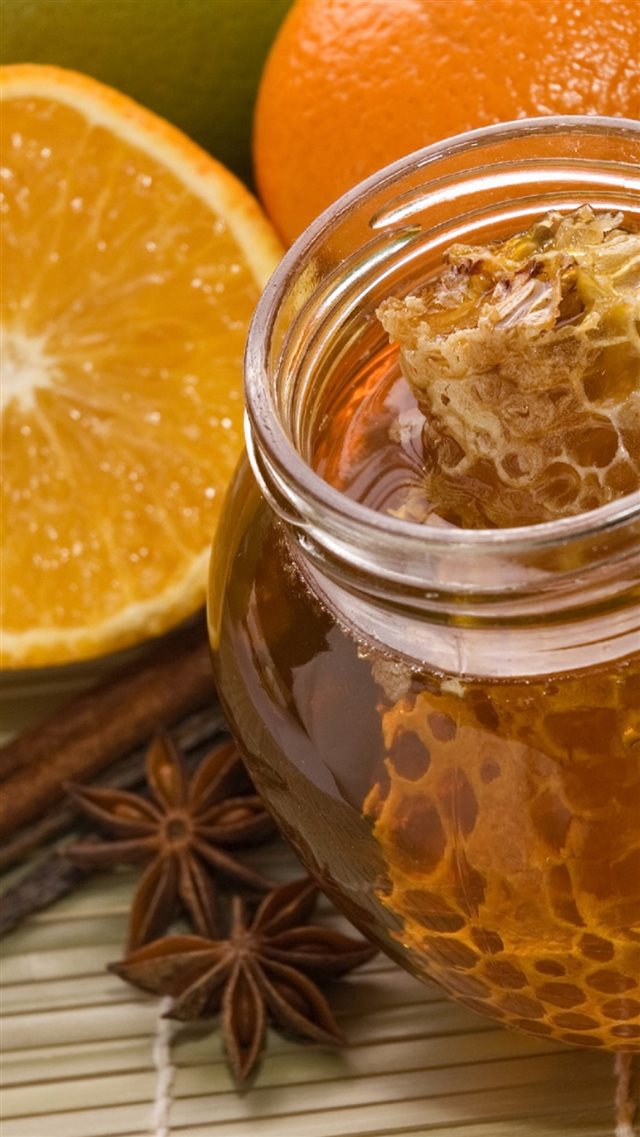 Honey Bank Honeycombs Orange Cinnamon iPhone 8 wallpaper 
