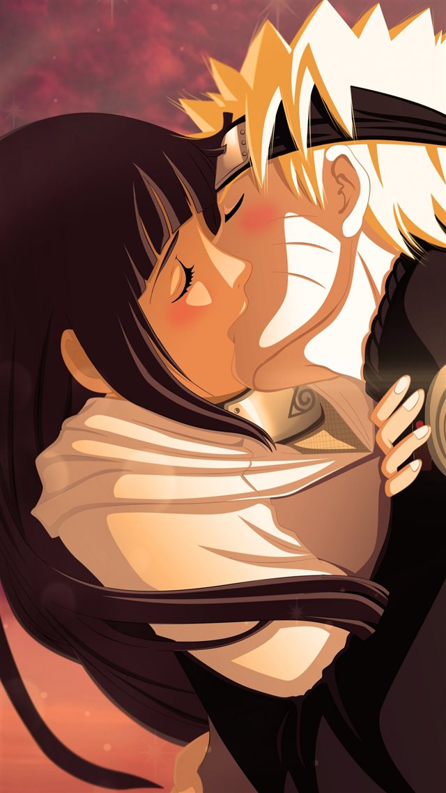 Naruto Uzumaki Naruto Hyuuga Hinata Girl Boy Kiss iPhone 8 wallpaper 