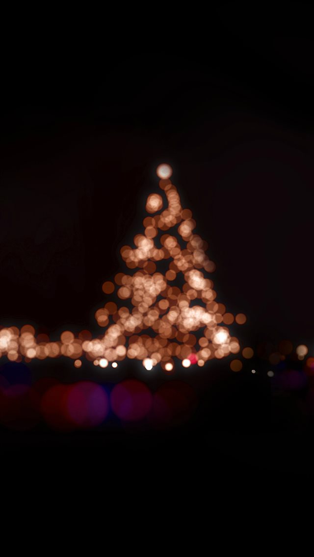 Christmas Lights Bokeh Love Dark Night iPhone 8 wallpaper 