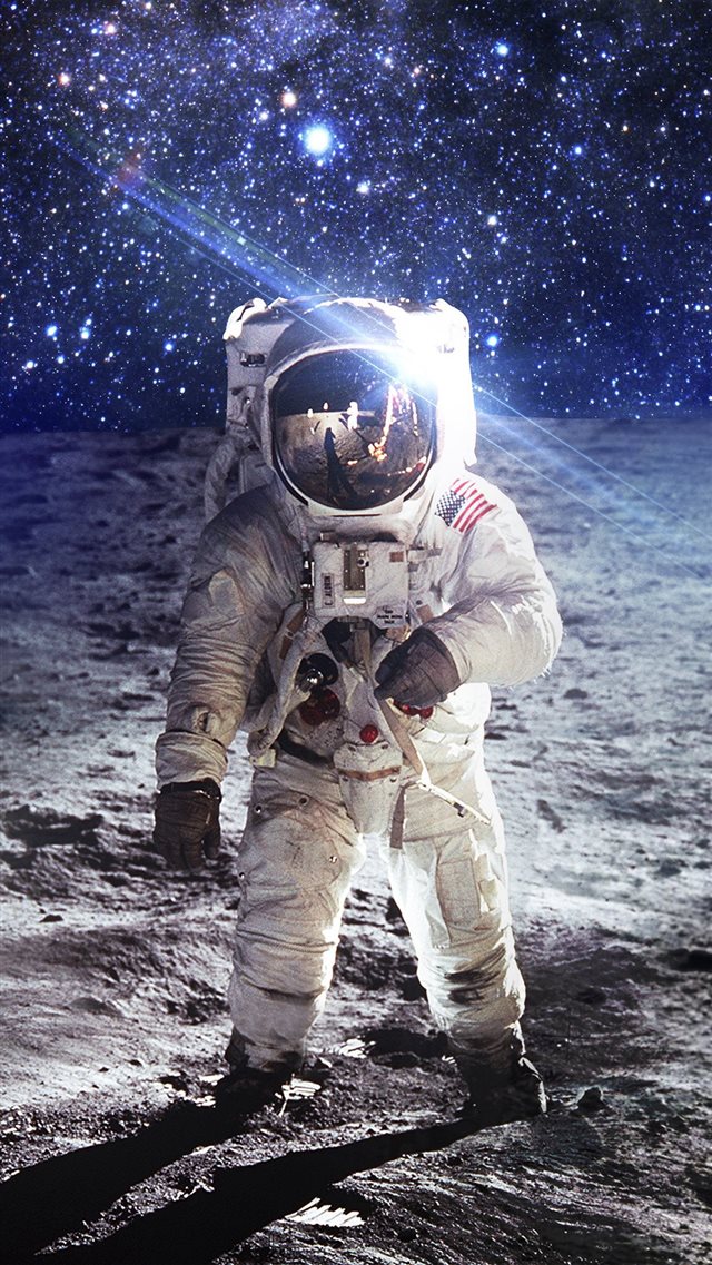 Astronaut Space Art Moon Dark iPhone 8 wallpaper 