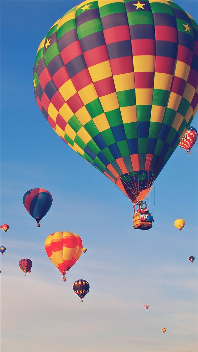 Hot Air Balloon Party Nature Sky iPhone 8 wallpaper 
