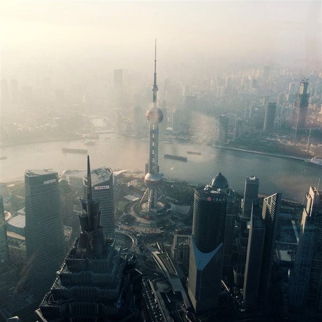 Shanghai Cityscape Overview iPad wallpaper 