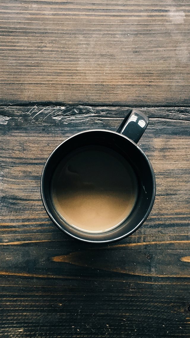 Coffee Cup On Wooden Table iPhone 8 wallpaper 