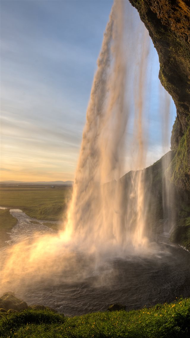 Seljalandsfoss Waterfall Iceland iPhone 8 wallpaper 
