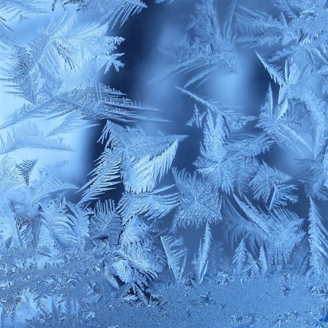 Frosty Blue Snowflake Patterns Art iPad wallpaper 