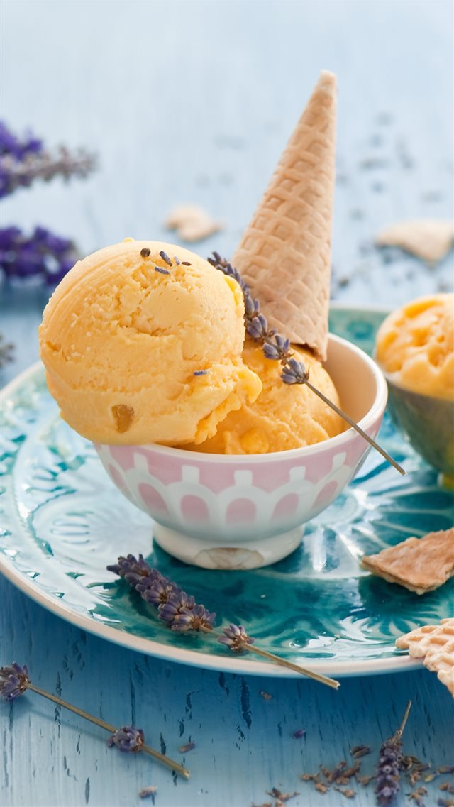 Ice Cream Cone Lavender Dessert iPhone 8 wallpaper 