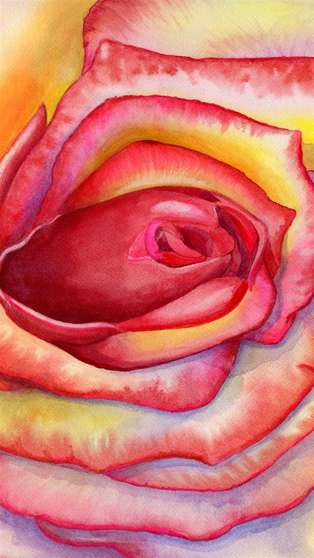 Painting Art Flower Red Illust iPhone 8 wallpaper 
