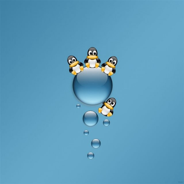 Pure Abstract Penguin Bubbles iPad wallpaper 