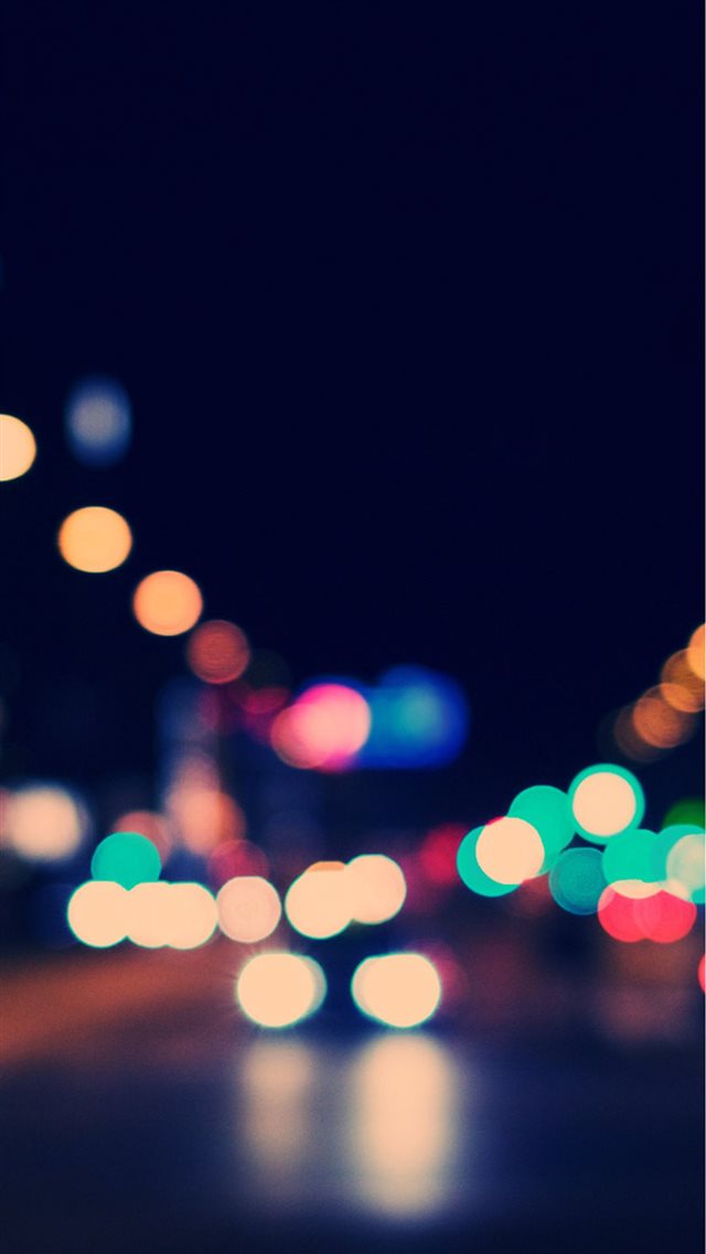 Bokeh City Street Lights iPhone 8 wallpaper 