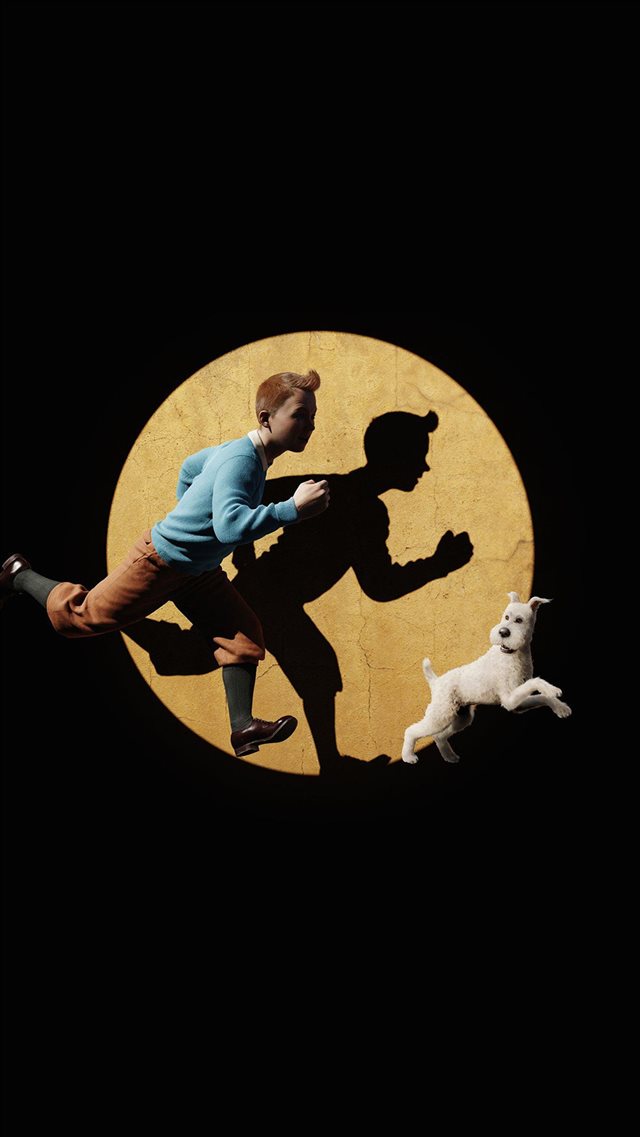 Tintin 3d Art Dark Illustration iPhone 8 wallpaper 