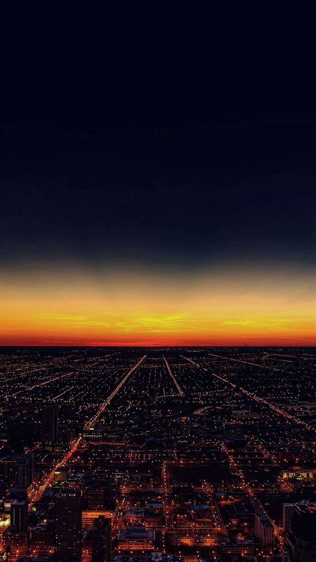 Night Sky Flying Sunset City iPhone 8 wallpaper 