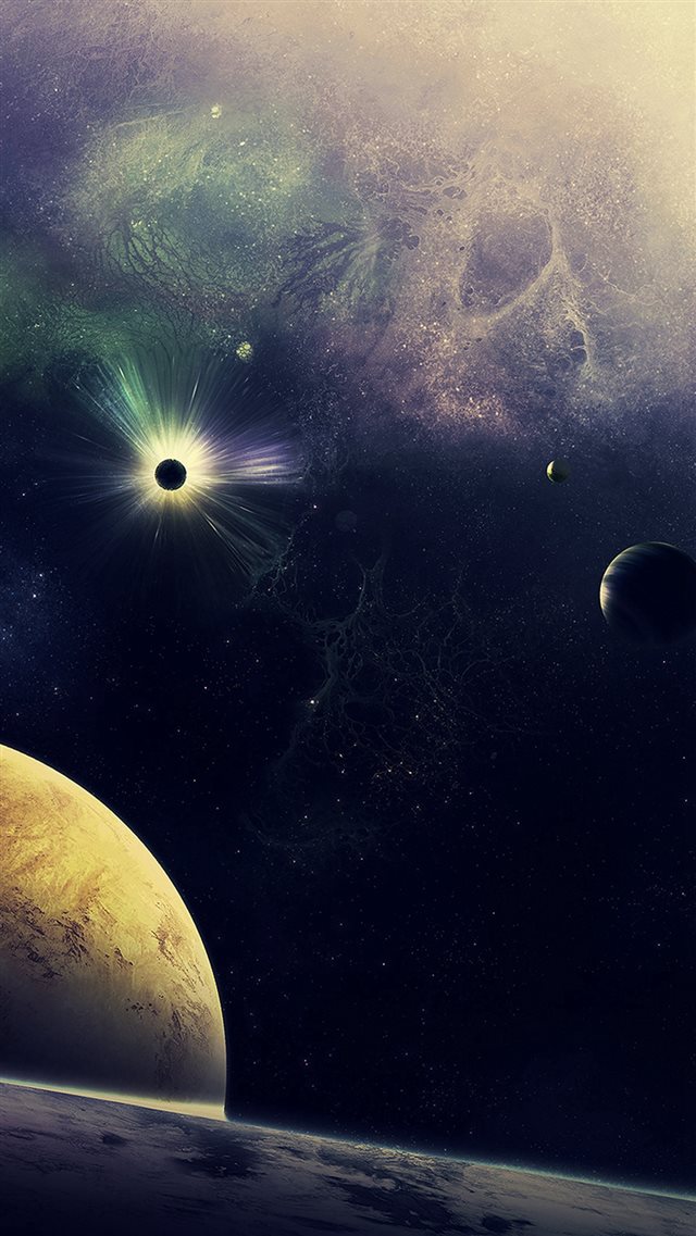 Stars Planets Lost Blue Art Nature iPhone 8 wallpaper 