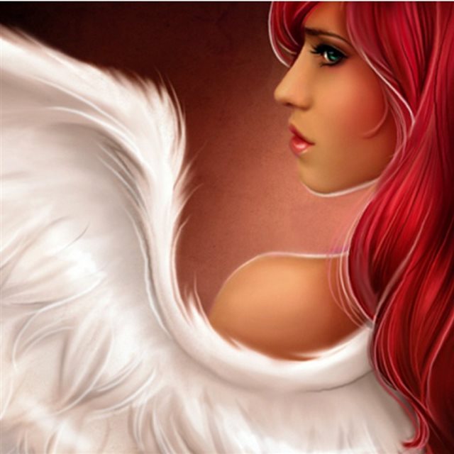 Anime Angelic Xmas Redhead iPad wallpaper 