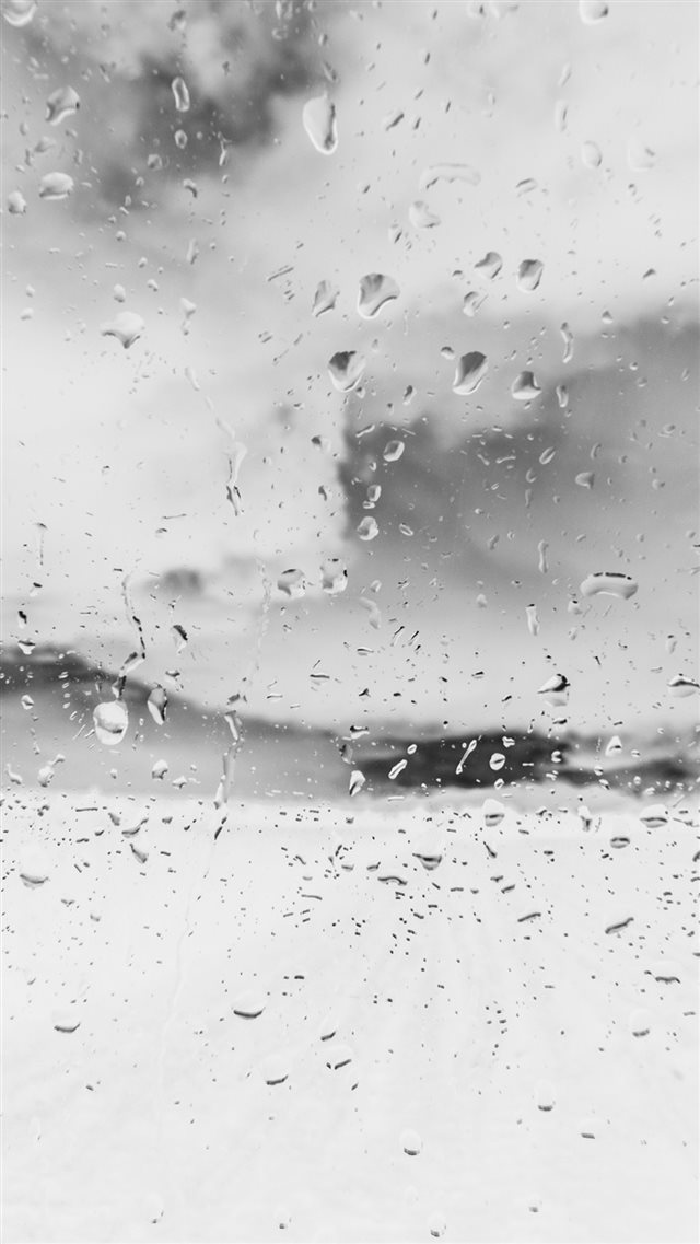 Rainy Window Nature Water Drop Road White iPhone 8 wallpaper 