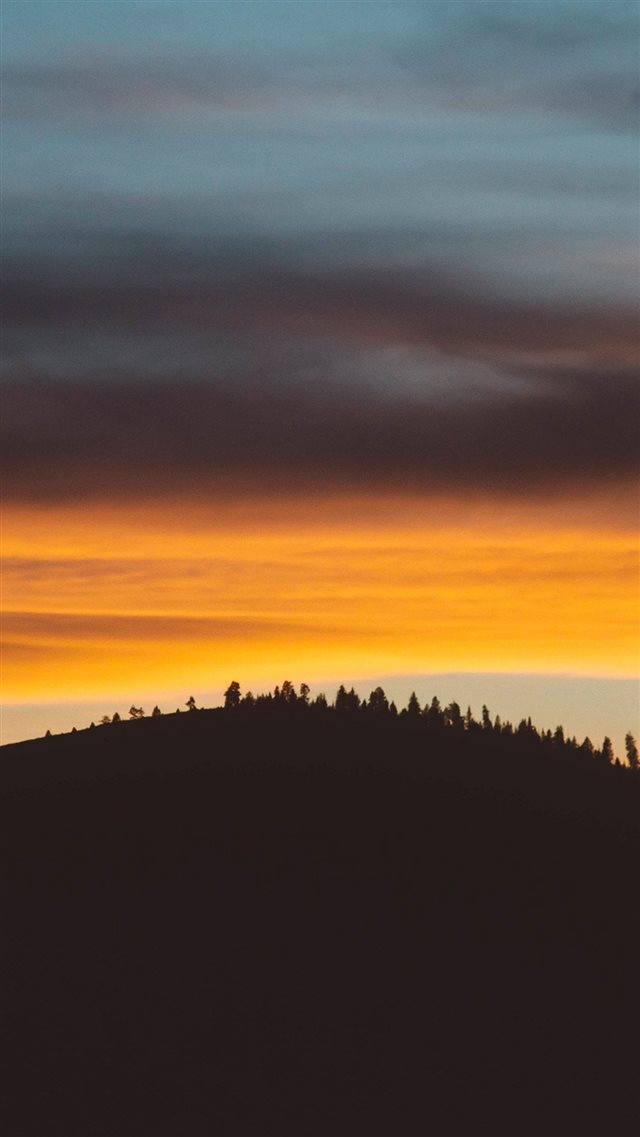 Sky Sunset Mountain Red Nature iPhone 8 wallpaper 