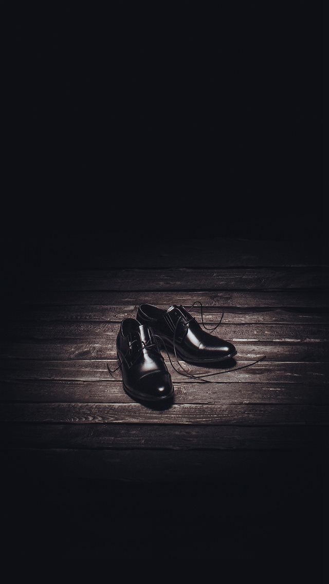 Dark Shoe Minimal Wooden Background iPhone 8 wallpaper 