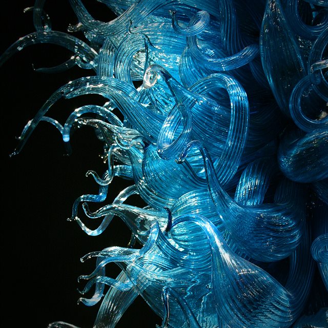 Abstract Blue Glass Swirl Art iPad wallpaper 