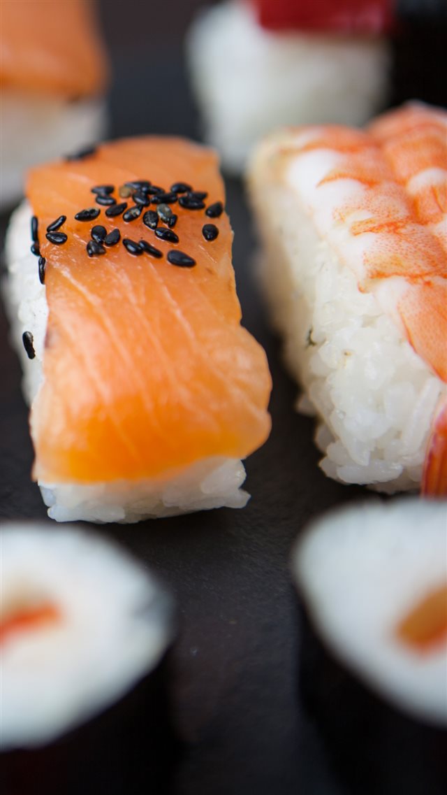 Sushi Rice Meat Seafood iPhone 8 wallpaper 