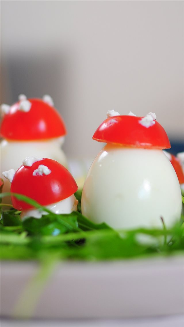 Eggs Tomatoes Decoration Snack iPhone 8 wallpaper 