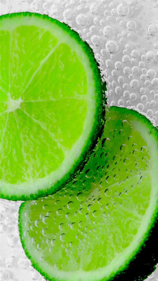 Lemon Lime Slices Bubbles iPhone 8 wallpaper 
