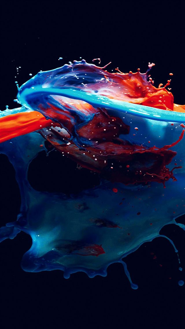 Paint Splash Art Illust Dark Blue Red Watercolor iPhone 8 wallpaper 