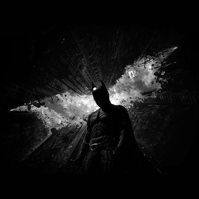 Batman Dark Bw Hero Art iPad wallpaper 