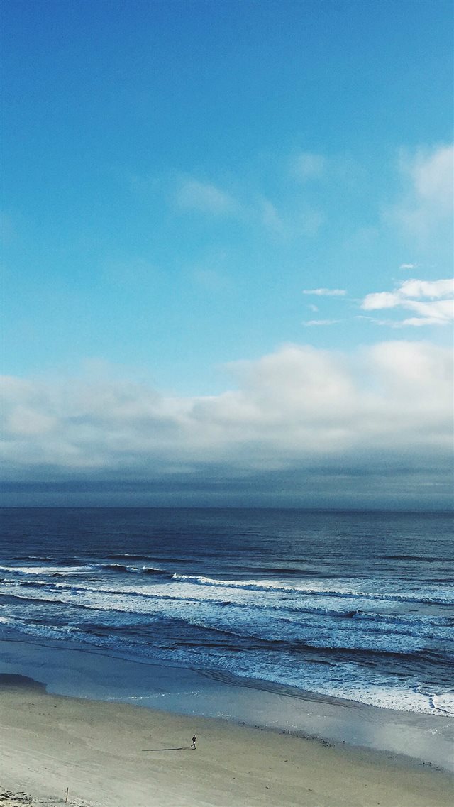 Ocean Blue Sky Cloud Nature iPhone 8 wallpaper 