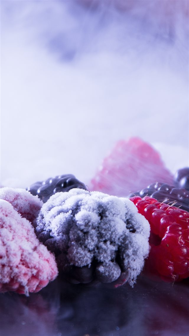 Berries Ice Raspberries Blueberries Blackberries iPhone 8 wallpaper 