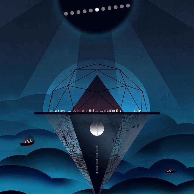 Venus Dark Blue Art Illustration NASA Space iPad wallpaper 