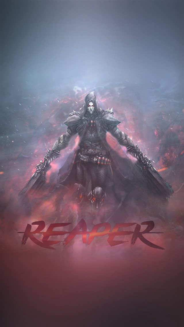 Overwatch Reaper Game Art Illustration iPhone 8 wallpaper 